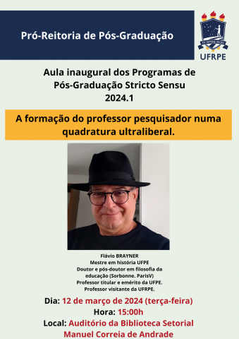 INAUGURAL CLASS OF UFRPE POSTGRADUATE PROGRAMS TAKES PLACE ON 03/12