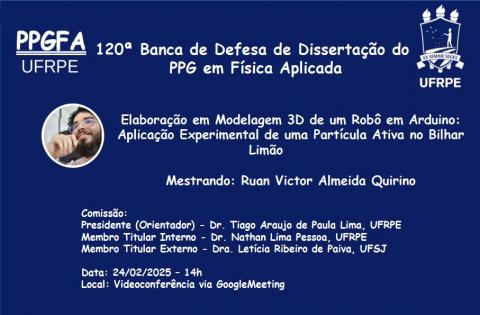 120ª Banca de Defesa de dissertação do PPG em Física Aplicada